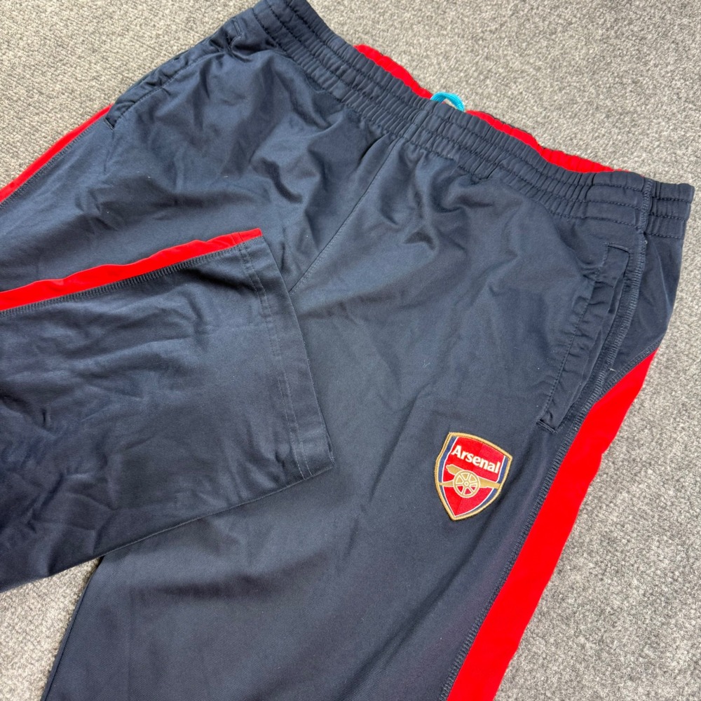Arsenal FC Track Pants XL Blue Red Side Stripe Soccer Training Mens